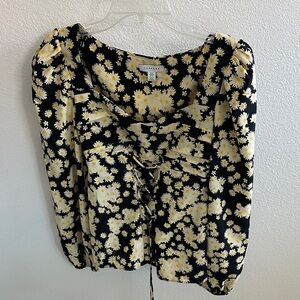 Topshop daisy corset Floral Black and Yellow Women's Top